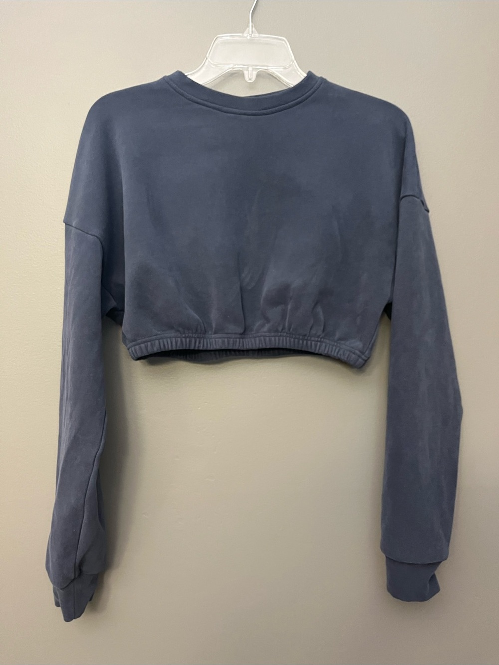 Buffbunny Collection Cropped Crewneck Sweatshirt - Slate Blue - Size M